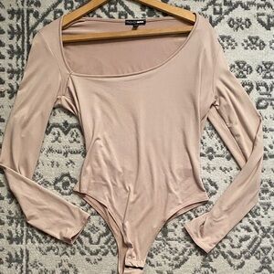 Fashion Nova Blush Long Sleeve Bodysuit